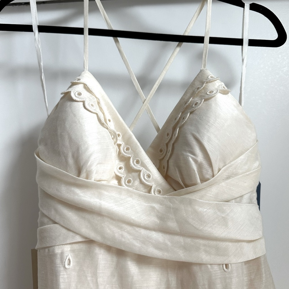 BHLDN Quillaree Wedding Dress 80% Silk 20% Linen Size 0 NWT